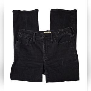 Madewell Women's Mid Rise Kick Out Black Cotton Denim Jeans Size 31
